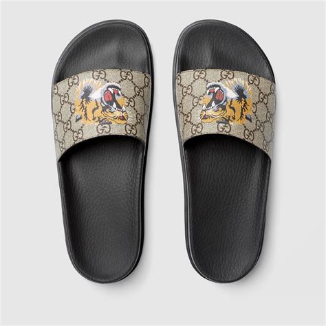 men gucci slides for sale|gucci tiger slides men's.